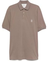 Brunello Cucinelli - Embroidered-logo Cotton Polo Shirt - Lyst