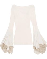Blumarine - Lace Flared-sleeve Mini Dress - Lyst
