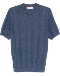 Brunello Cucinelli - Short Sleeves Round Neck Sweater - Lyst