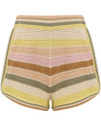 Zimmermann - Indra Stripe Crochet Shorts - Lyst