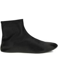 The Row - Stella Leather Ankle Boots - Lyst