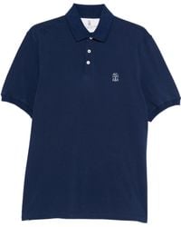 Brunello Cucinelli - Embroidered Cotton Polo Shirt - Lyst