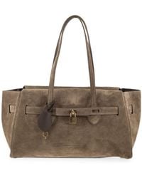 Brunello Cucinelli - Padlock-detail Suede Shoulder Bag - Lyst