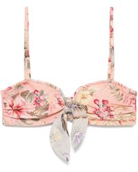 Zimmermann - Floral Print Bikini Top - Lyst