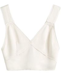 TOTEME - Cropped Satin Camisole Off-white - Lyst