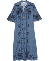 Zimmermann - Aster Denim Midi Dress - Lyst