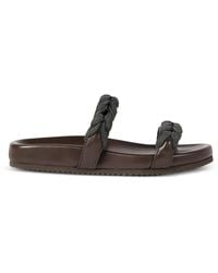 Brunello Cucinelli - Leather Sandals With Precious Braided Straps - Lyst