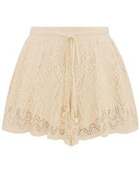 Zimmermann - Mahon Crochet-knit Drawstring Shorts - Lyst