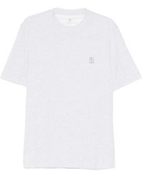 Brunello Cucinelli - Cotton Jersey Crew Neck T-Shirt With Logo - Lyst