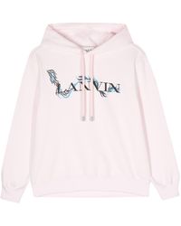 Lanvin - Logo-print Cotton Hoodie - Lyst