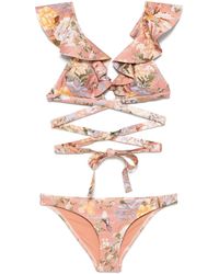 Zimmermann - Tallow Printed Bikini Set - Lyst