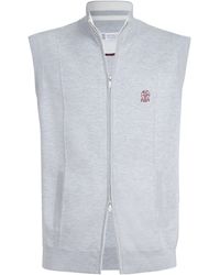 Brunello Cucinelli - Logo-detail Zipped Vest - Lyst