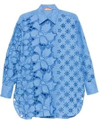 Ermanno Scervino - Broderie-anglaise Floral-appliquè Shirt - Lyst