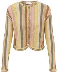 Zimmermann - Indra Stripe Crochet Cardigan - Lyst