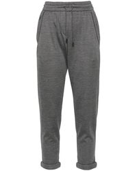 Brunello Cucinelli - Cotton And Silk Blend Sweatpants - Lyst
