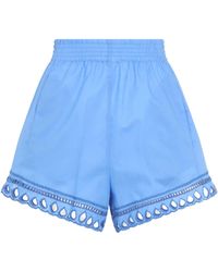 Ermanno Scervino - Broderie-anglaise Elasticated-waist Shorts - Lyst