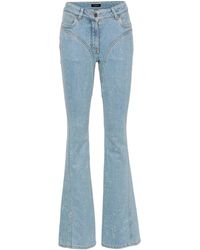 Mugler - Rhinestone-embellished Flared Jeans - Lyst