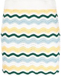 Casablancabrand - Chevron-striped Crochet Miniskirt - Lyst