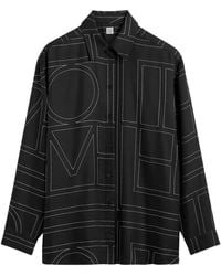 TOTEME - Classic Embroidered Shirt Black - Lyst