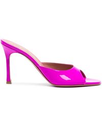 AMINA MUADDI - Alexa 90mm Patent Leather Mules - Lyst