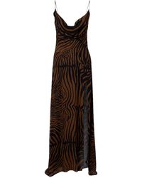 Blumarine - Zebra-print Draped Maxi Dress - Lyst