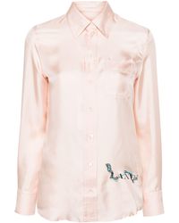 Lanvin - Logo-print Silk Shirt - Lyst
