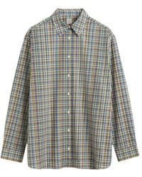 TOTEME - Classic Check Shirt Blue/orange - Lyst