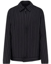Y-3 - Pinstripe Zip-up Overshirt - Lyst
