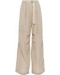 Brunello Cucinelli - Belted Cotton-organza Trousers - Lyst