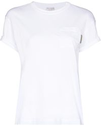 Brunello Cucinelli - Rolled Sleeve Crewneck T-shirt - Lyst