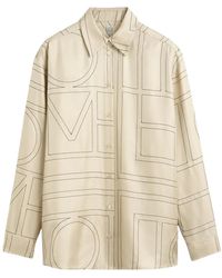 TOTEME - Classic Embroidered Shirt Ivory - Lyst