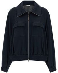 Brunello Cucinelli - Monile-embellished Zip-up Sweatshirt - Lyst