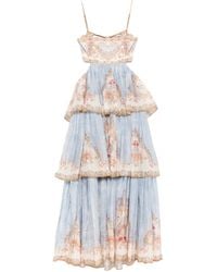Zimmermann - Patterned Dress With Lurex Thread - Lyst