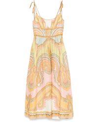Zimmermann - Maxine Printed Linen Midi Dress - Lyst