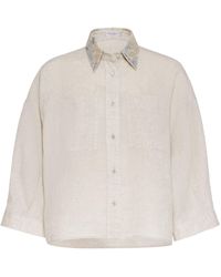 Brunello Cucinelli - Embroidered Short-Sleeve Shirt - Lyst