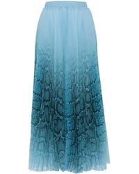 Ermanno Scervino - Snake-print Pleated Skirt - Lyst