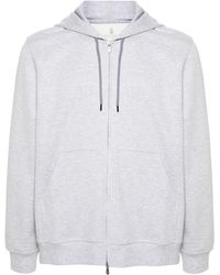 Brunello Cucinelli - Cotton Blend Zipped Hoodie - Lyst