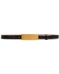 KHAITE - Berlin Belt In Black Leather With Antique Gold - Lyst