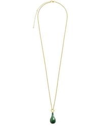 TOTEME - Medium Jade Drop Necklace Dark Green/gold - Lyst