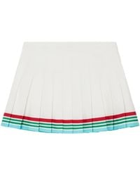 スカート Casablanca WS25SK144 01 Skirts White Textured Velour Tennis Skirt – Casablanca