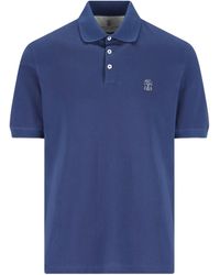 Brunello Cucinelli - Logo Cotton Polo Shirt - Lyst