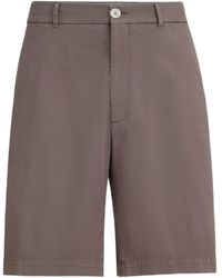 Brunello Cucinelli - Garment-dyed Button-fastening Cotton Shorts - Lyst