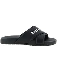 Balenciaga - Sporty Pool Embossed Slides - Lyst