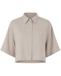 Brunello Cucinelli - Cropped Short-sleeve Shirt - Lyst