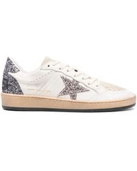 Golden Goose - Ball Star Glittered Leather Sneakers - Lyst