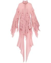 Blumarine - Short Georgette Dress With Ruffles - Lyst