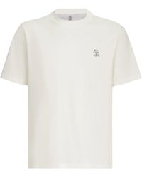 Brunello Cucinelli - Crew Neck T-Shirt Off - Lyst