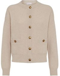 Brunello Cucinelli - English Ribbed-knit Button-up Cardigan - Lyst