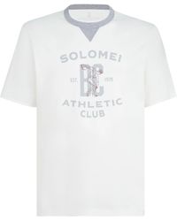 Brunello Cucinelli - Logo Cotton T-Shirt - Lyst
