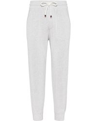 Brunello Cucinelli - Jersey-texture Cotton Track Pants - Lyst